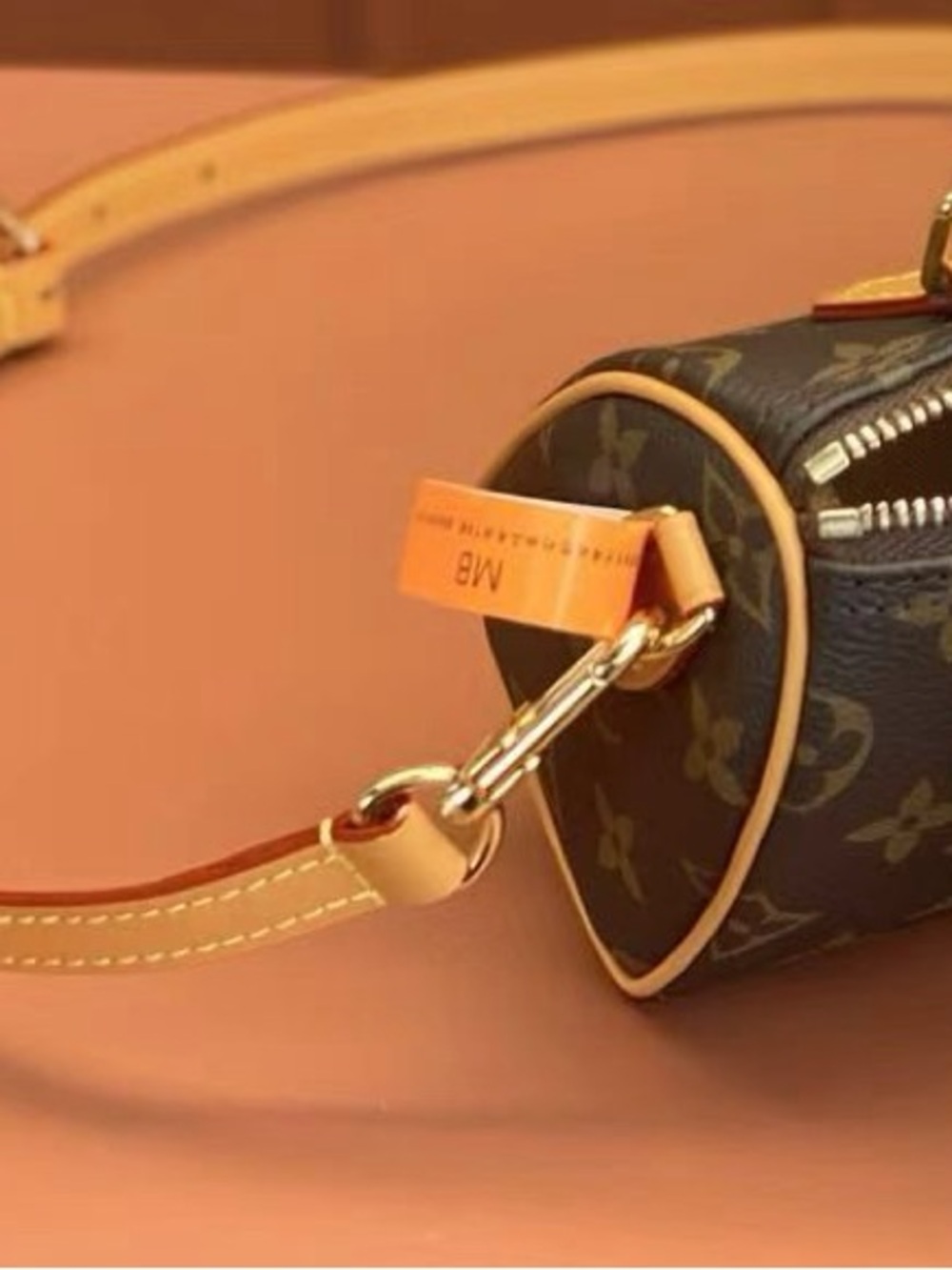 Louis Vuitton Nano Monogram Mini Barrel Bag in Brown and Tan Leather Trim - Picture 2 of 4